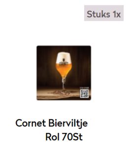 Cornet Bierviltje Nl '21 Rol 70St