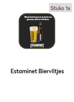 Estaminet Bierviltjes Rol 100St (per 4)