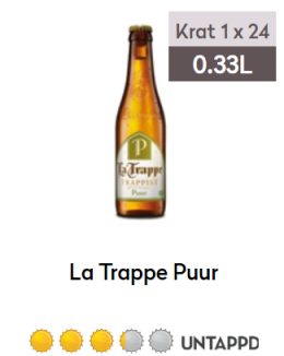 La Trappe Puur fles 1x24 0,33