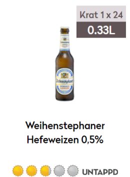 weihenstephaner 0,5% 0,33L